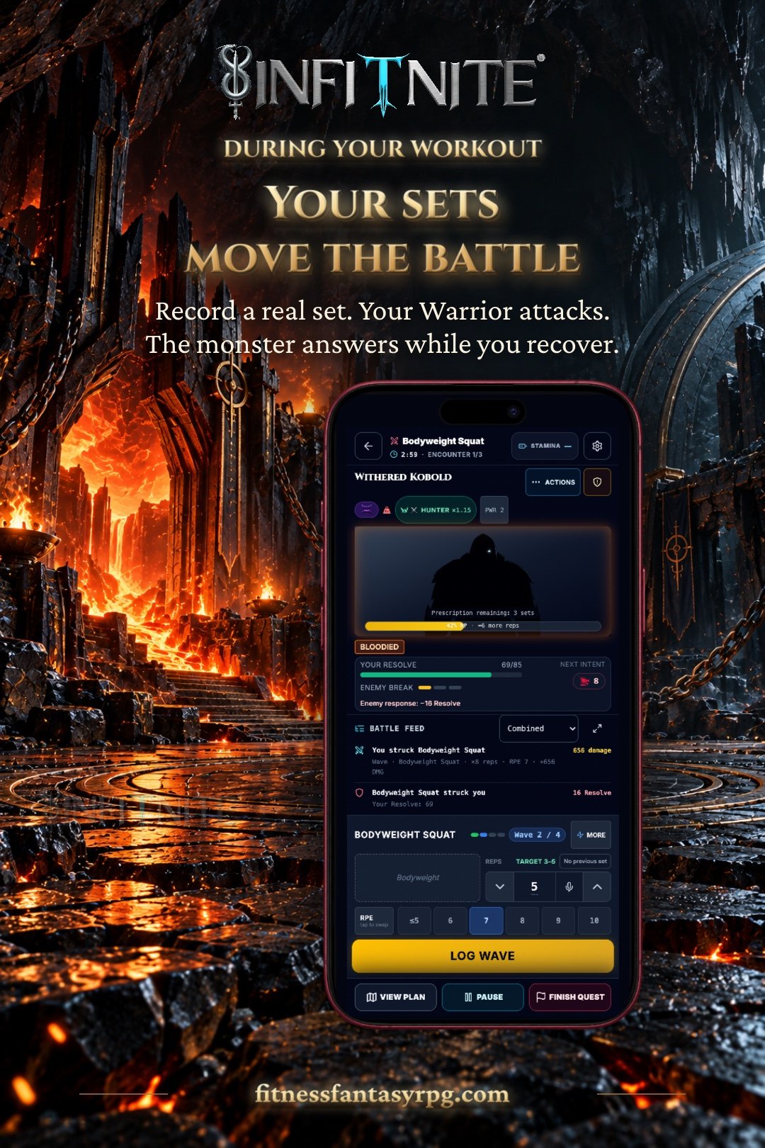 Recorded workout sets move the two-way monster battle