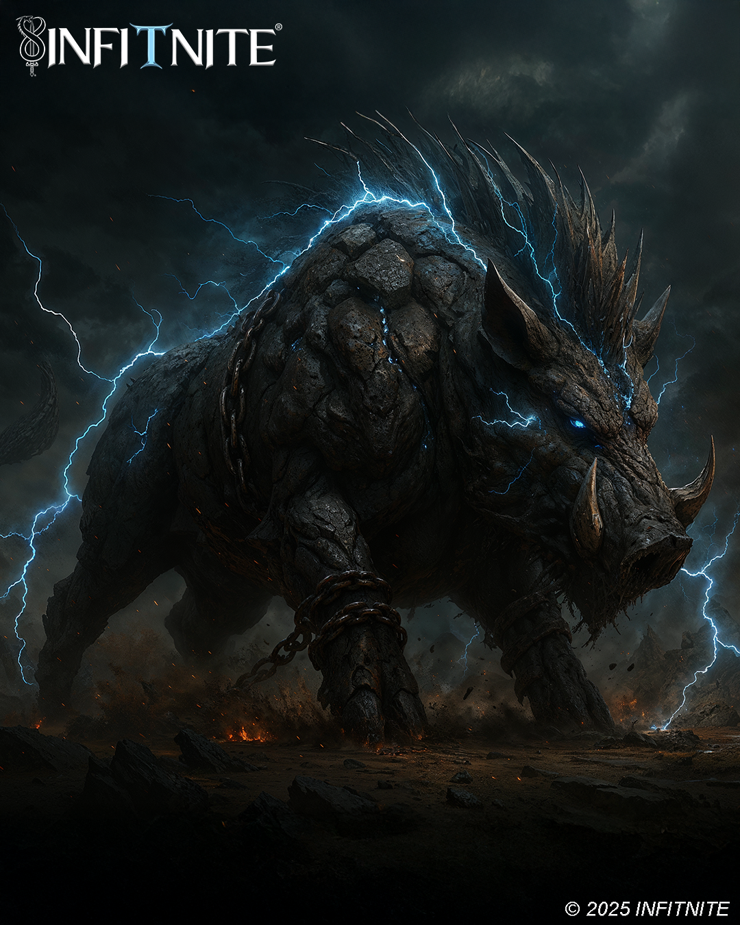 ⚡ Feral Stoneboar (Barbell Back Squat w/ Bands)