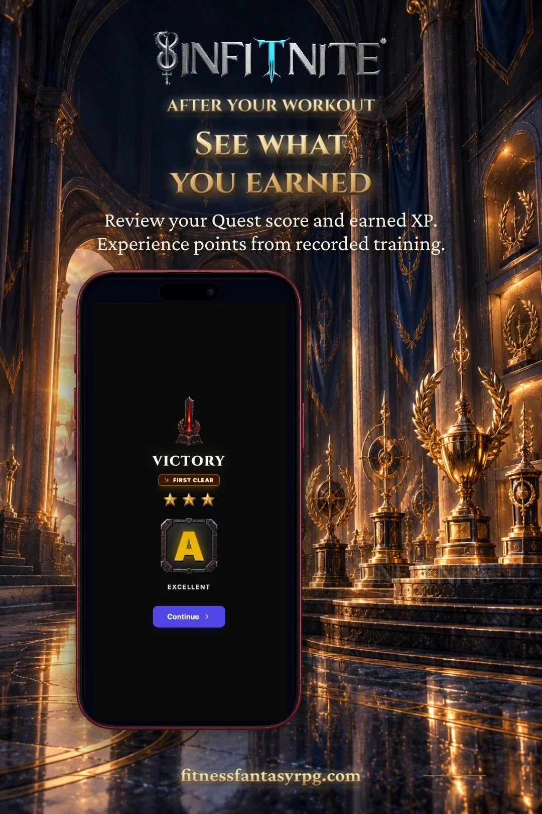 Review a Quest grade and game experience points earned from recorded training