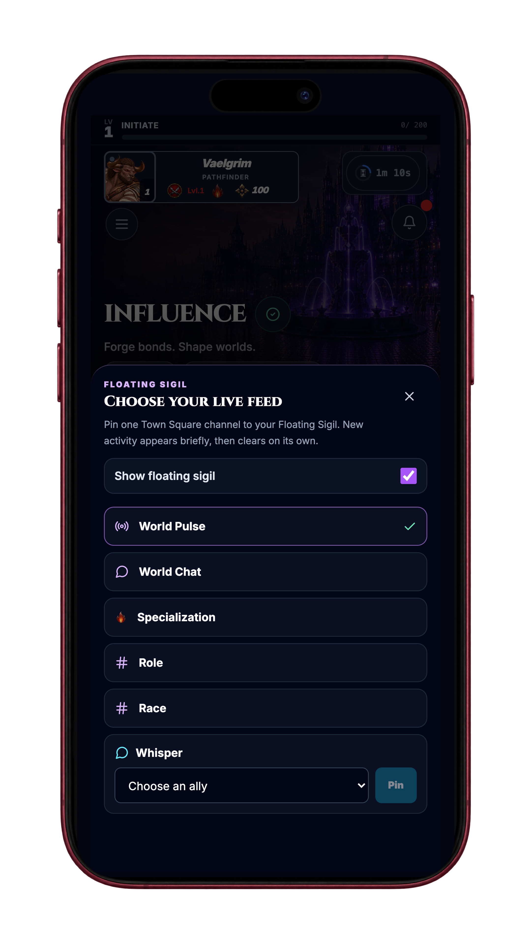 Influence conversation channels and community choices