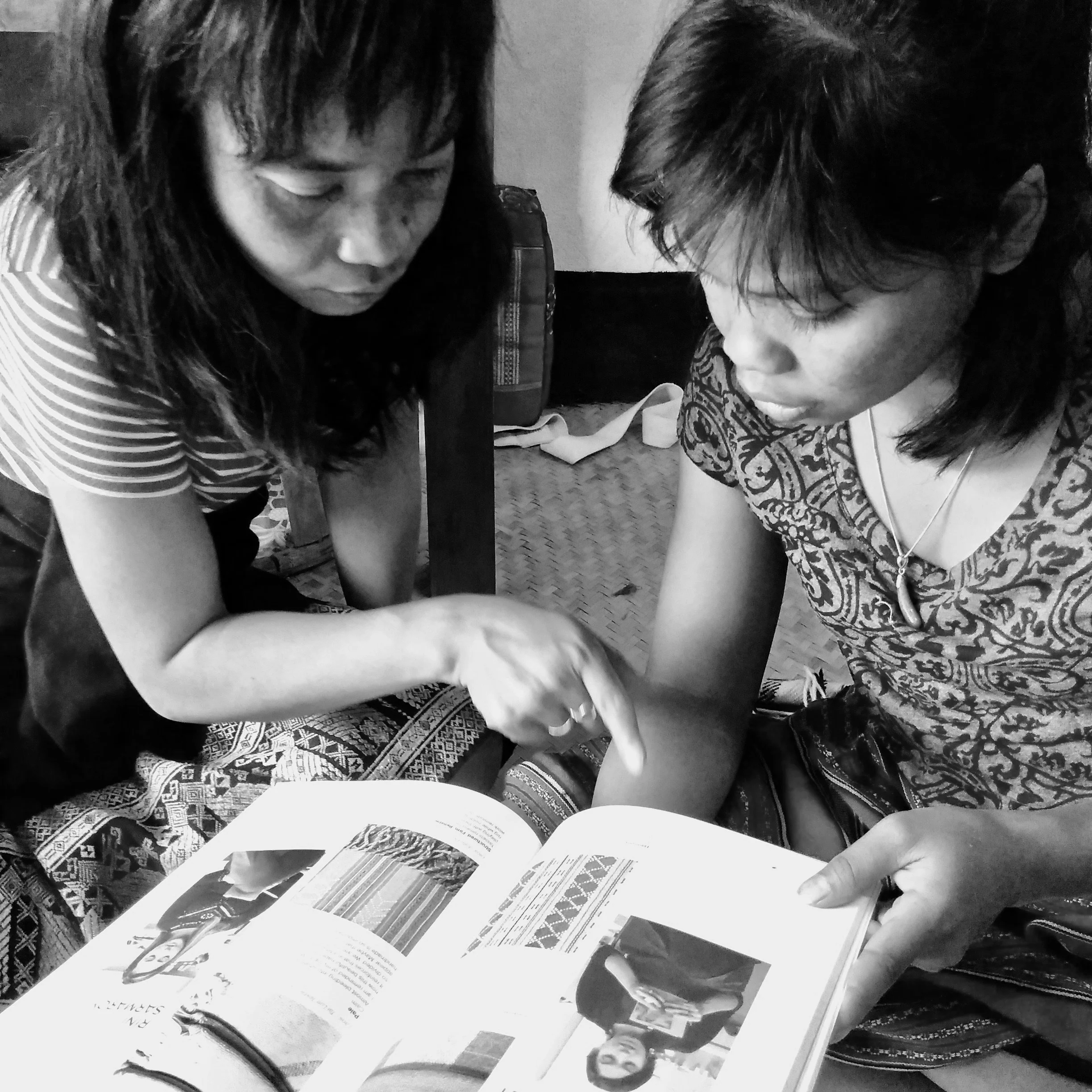 I gave them a copy of Indigo Lion’s self-published book, Curating Beautiful Conversations , pointing out the inspired writings of two people based on Katu textile weavings. They really liked their poetry.