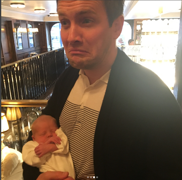 The face of a tired new dad!