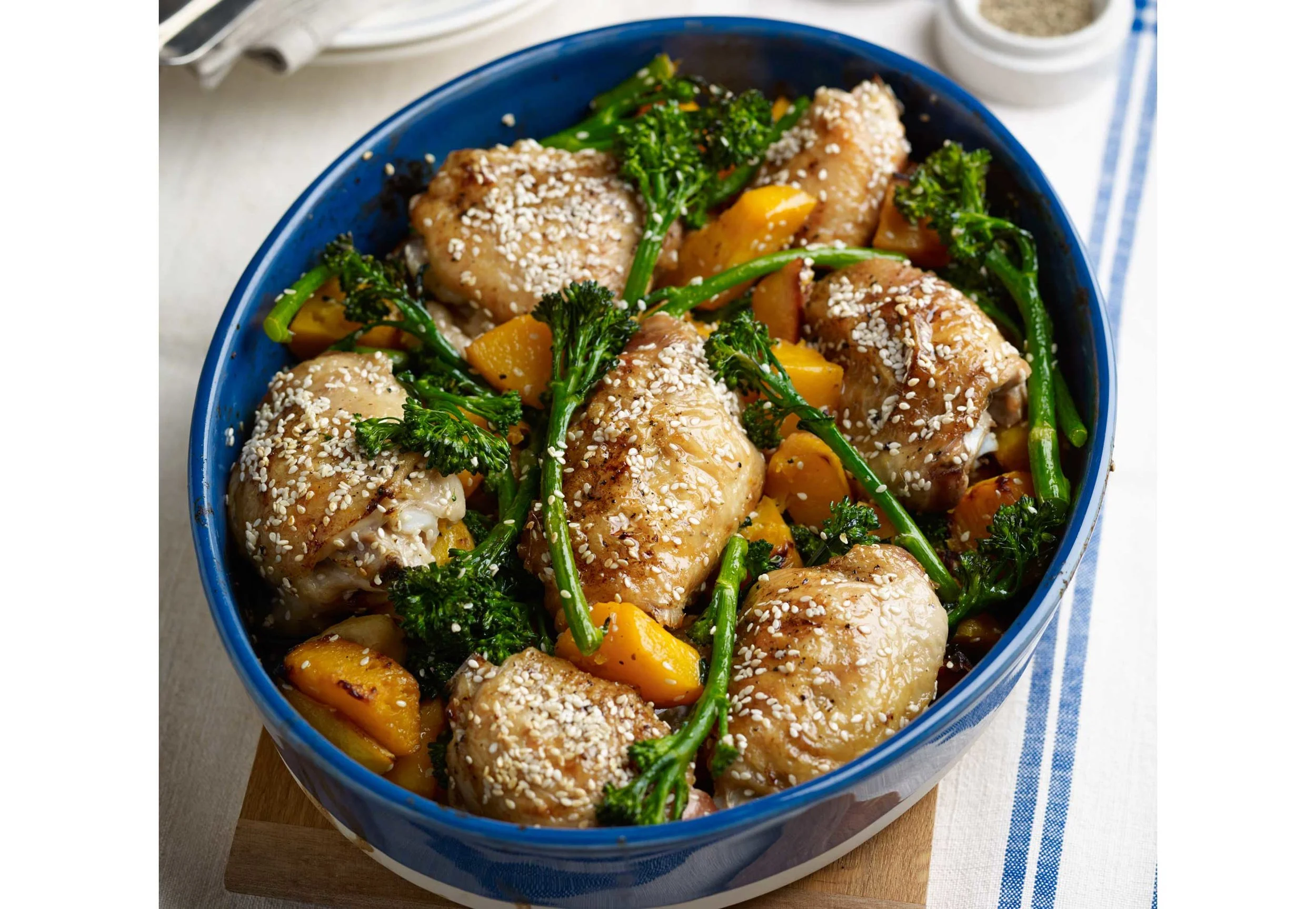 One-pan-roast-lunch-with-sesame-lemon-chicken,-Tenderstem-and-butternut-squash,-served-with-steamed-rice.jpg
