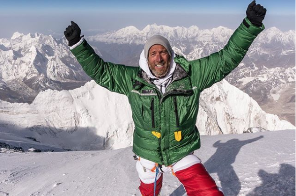Ben after reaching the summit of Everest. @benfogle Instagram 