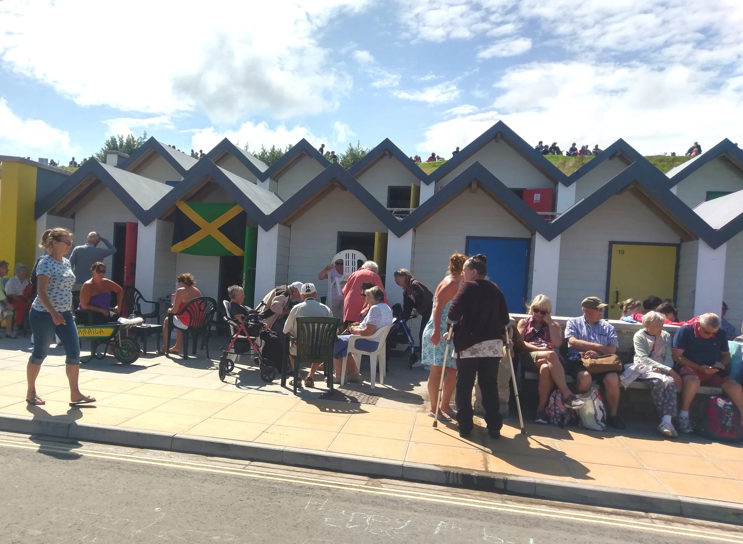 Last year's winners: Swanage Disabled Club enjoying the beech huts they rented with their award money. 