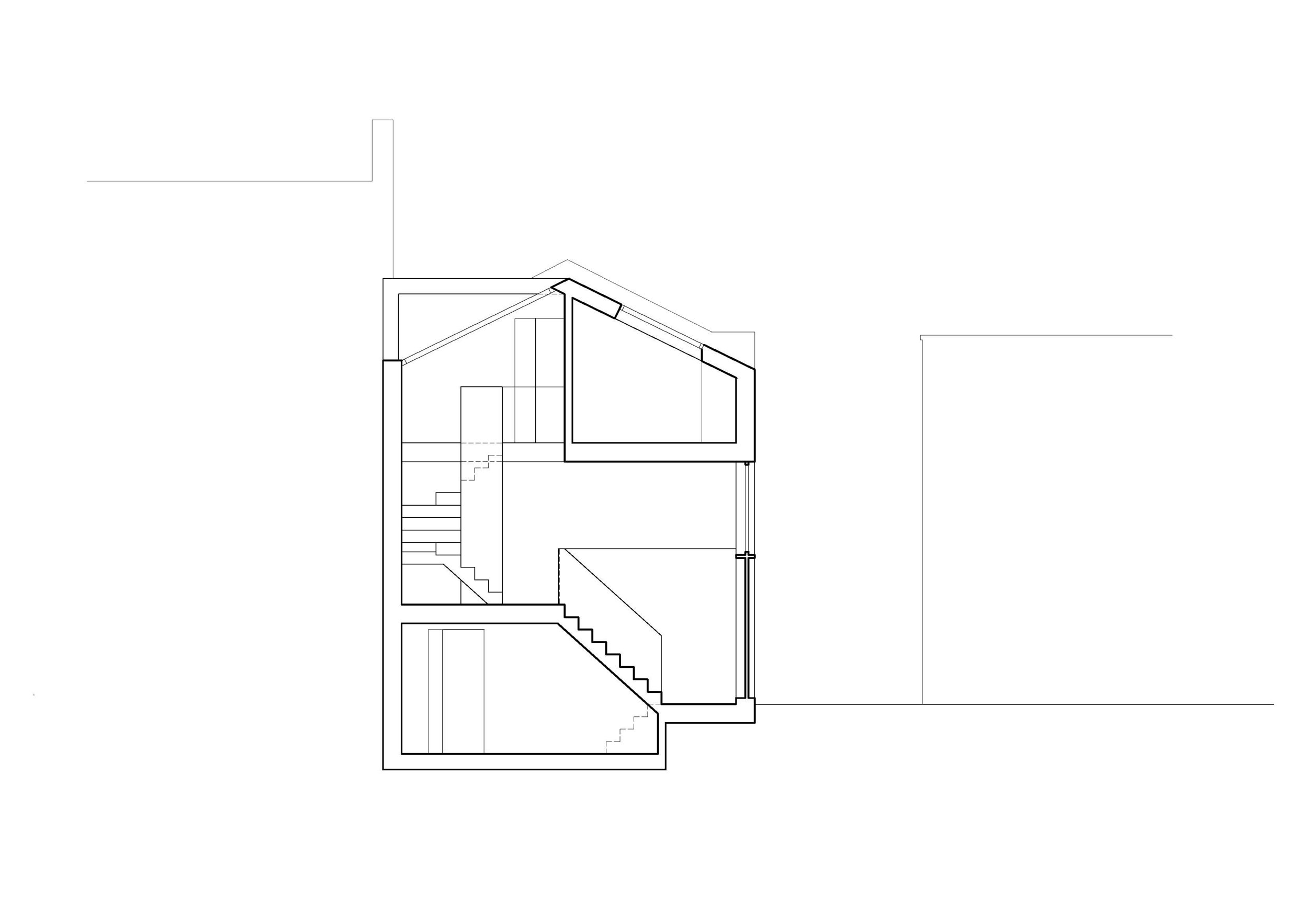 A further floor is located above, with the sloping zinc clad roof, to be a master bedroom or a studio for a home worker. The main windows to this room are located to the side onto a roof terrace which also provides a break in the building line to permit daylight into windows to existing properties at the rear.
