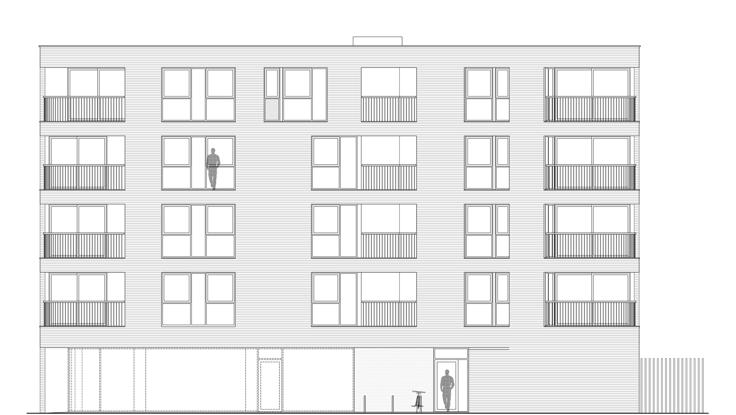Communal corridors at each level benefit from natural daylight through the stairwell, enhancing journeys from the entrance door of each flat to the main entrance building.
