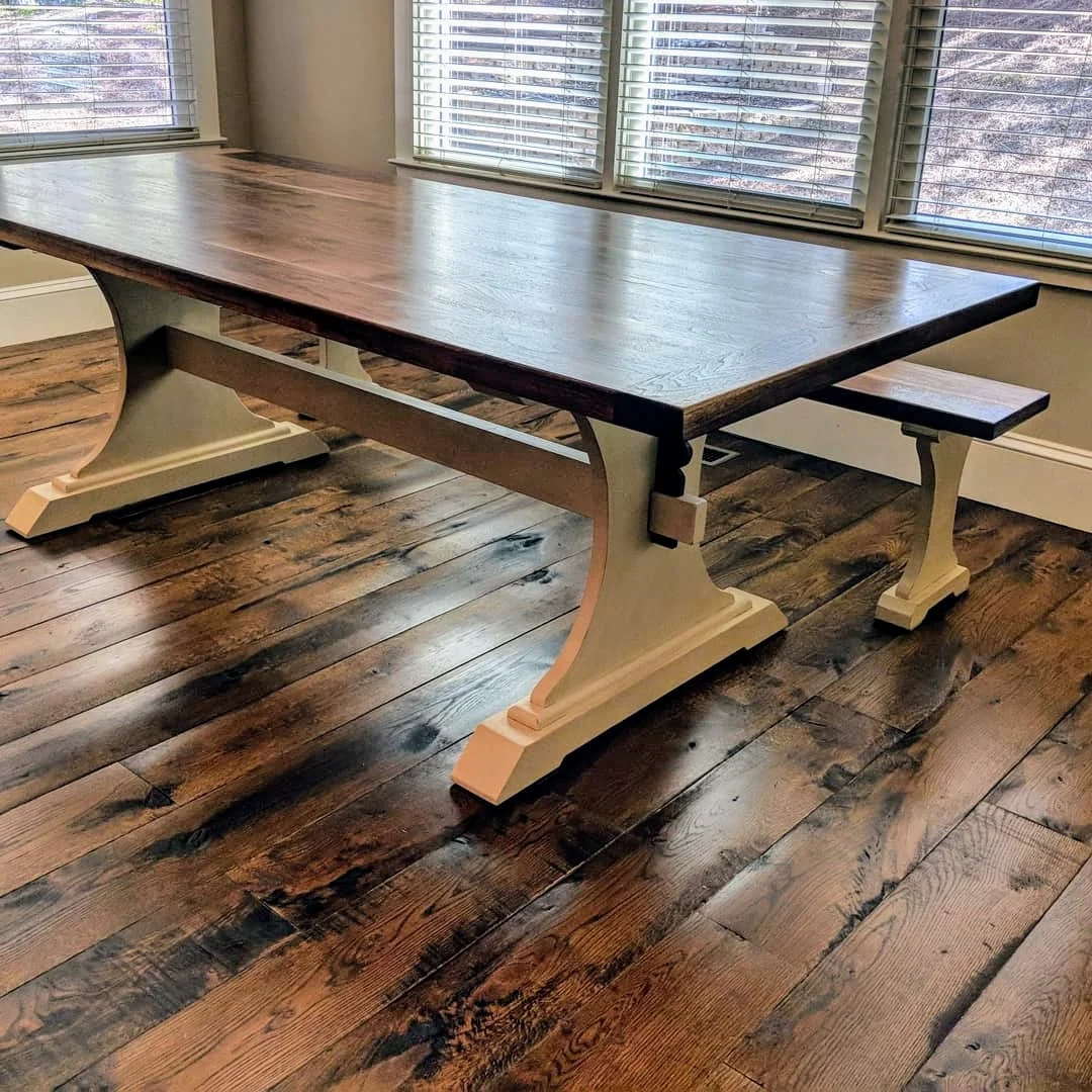 Walnut Dining Table and Bench