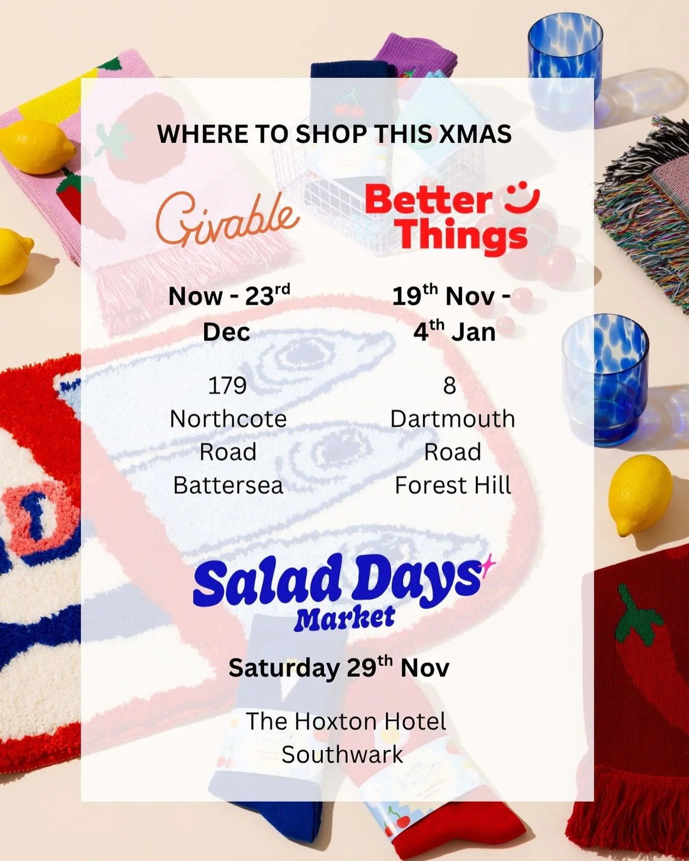 It&rsquo;s CHRIIIIIIIIISTMAAAAS 🎄🎁🛍️

This festive period you can shop Harriet Says Hi in a fabulous range of shops and of course, Christmas wouldn&rsquo;t be Christmas without @saladdaysmarketlondon

@givableldn is open now with an amazing select