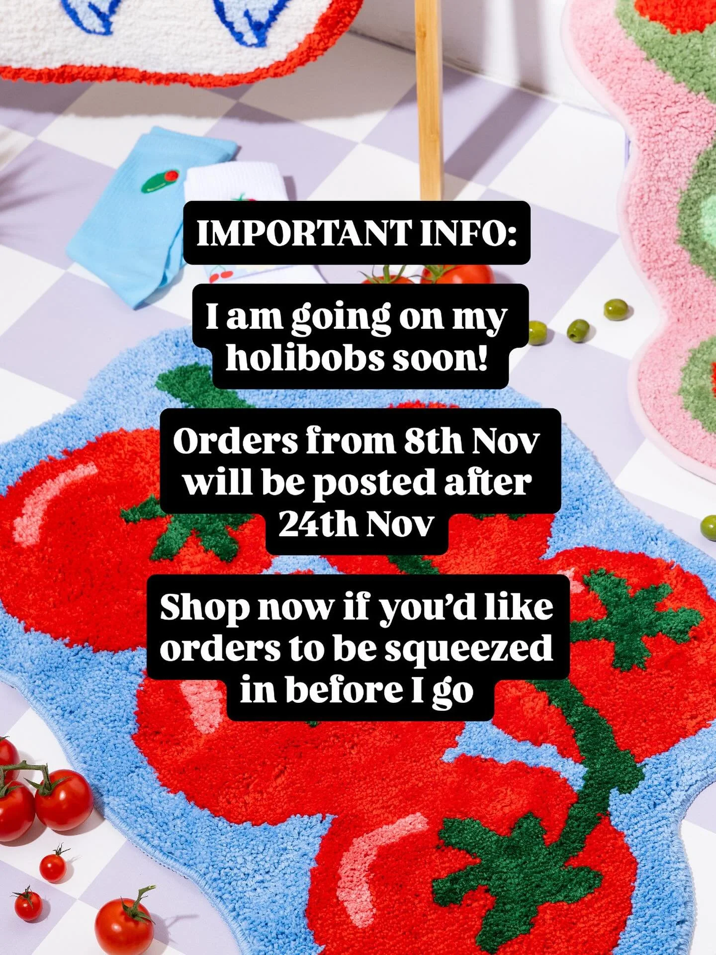 🌞 I am off on my holibobs soon 🌞

Get your orders in now for posting before I head off, otherwise orders from 8th Nov will be posted after 24th Nov

Thank you!! 🛫🏝️🌮🕶️🌞🌊