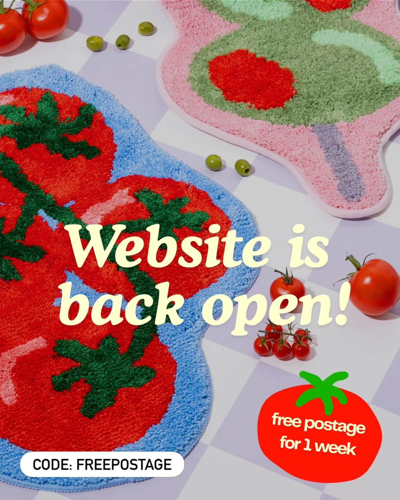 Hello hello! My website is back up and running after taking a couple of months of maternity leave. As a warm welcome back, use code FREEPOSTAGE for, you guessed it, free postage for one week. Ends next Monday 8th June. 

You can shop best-selling bat