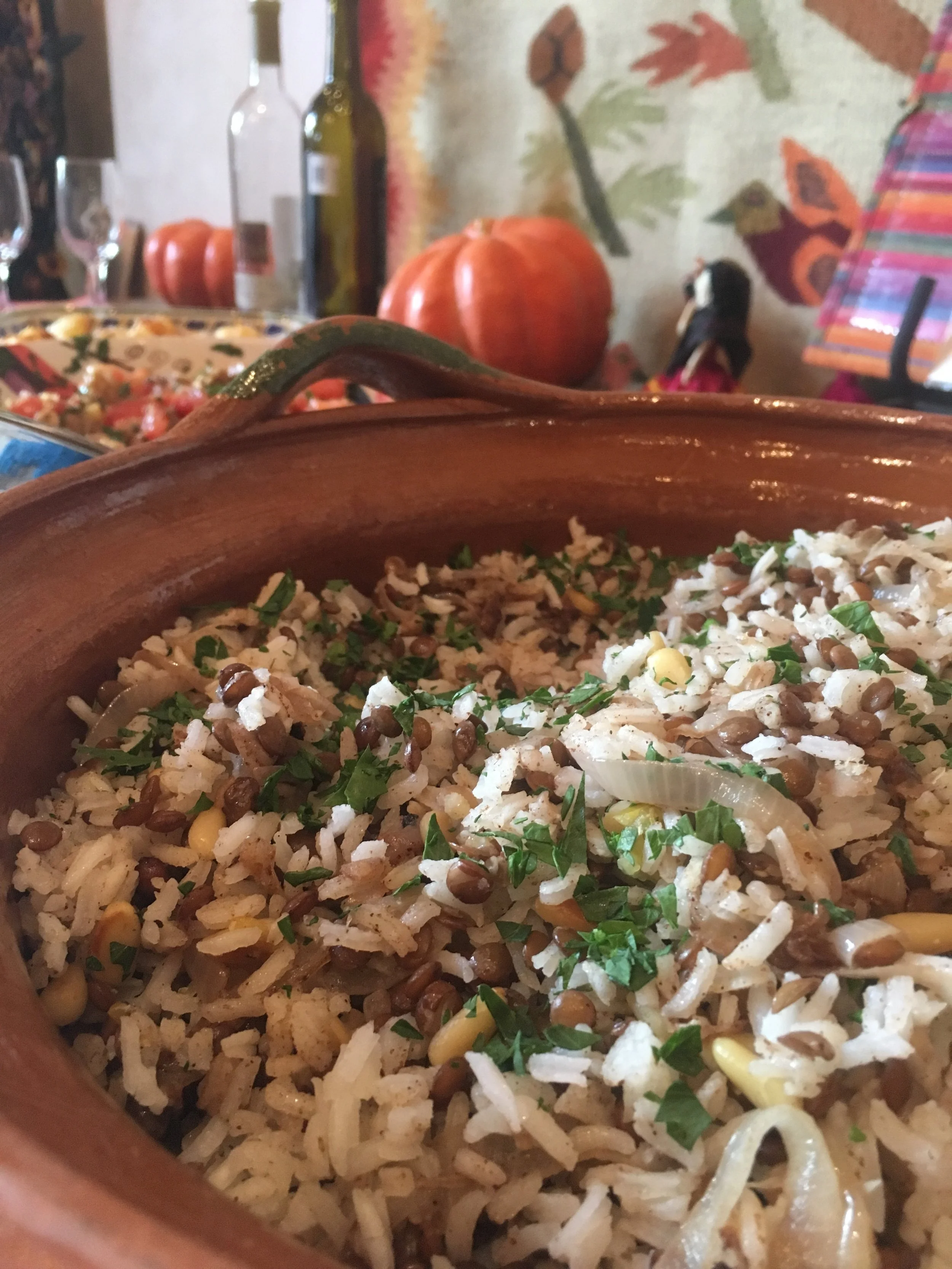 Rice with Lentils and Caramelized Onions