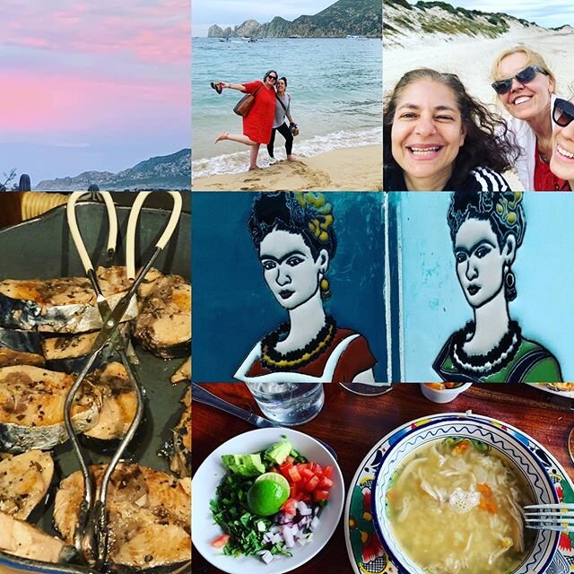 Amid all the hoopla and fear re Covid-19, our first week of cooking classes here in our little corner of the world #cabopulmo #bajasur #mexico ended with fresh caught #cabrillo soft desert light and a bowl of chicken #caldo  and there is the grand la