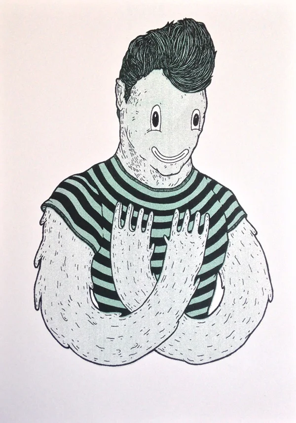 Arms Risograph print. Edition of 20. 21cm x 30cm