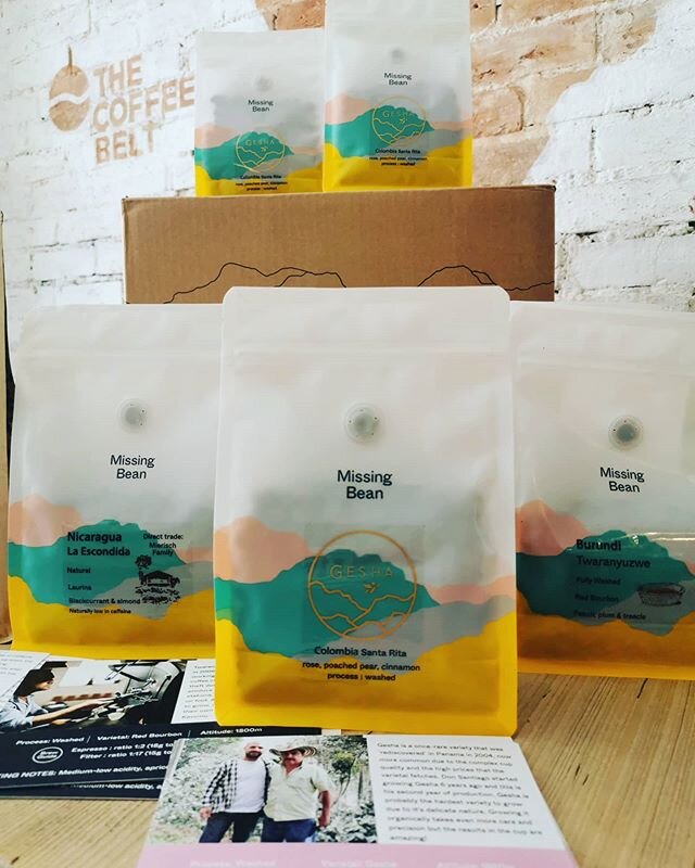 😀 New coffee in from @themissingbean tasting 🤯👌 we've got a Colombian Gesha, Ethiopian, Burundi and Nicaraguan