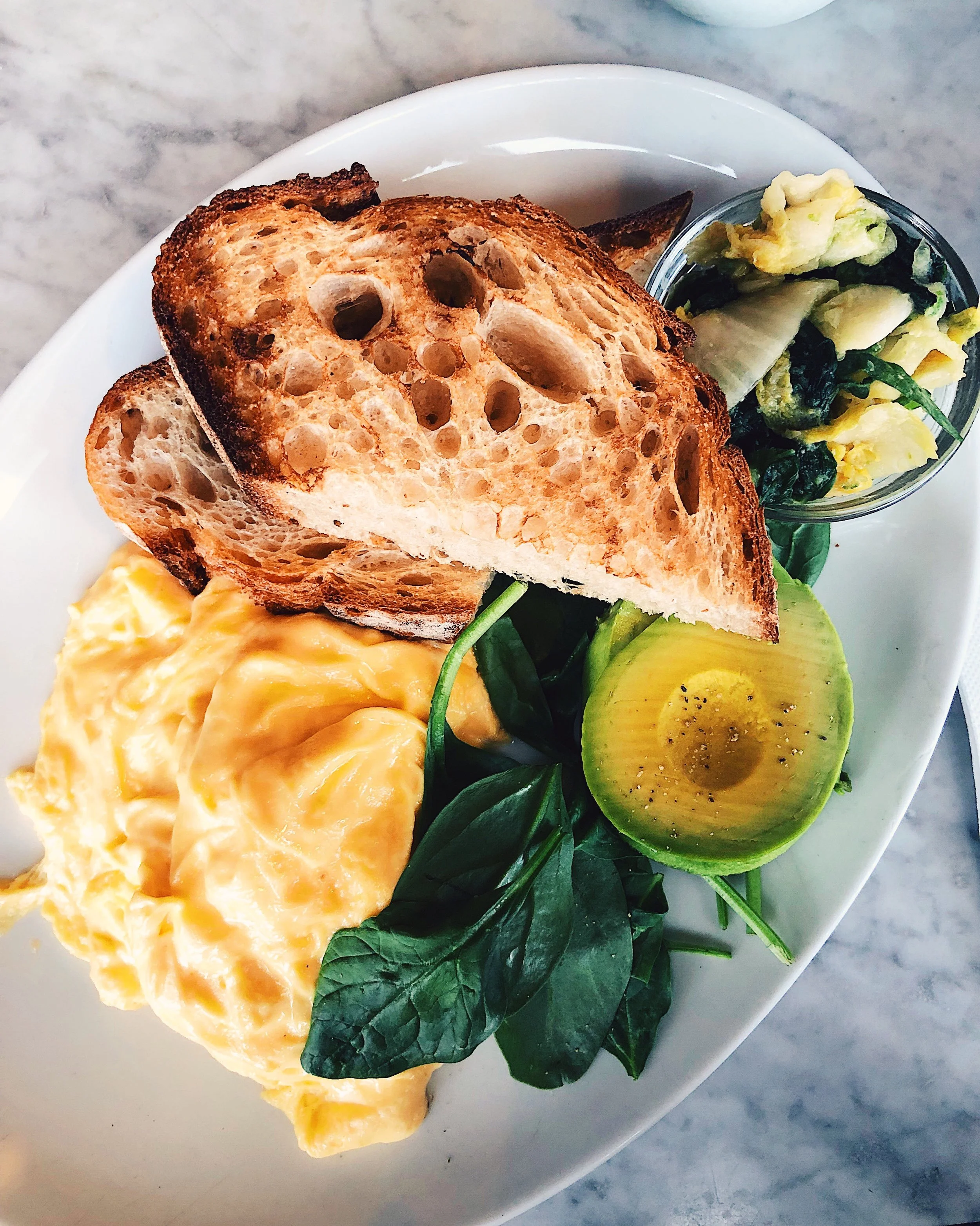 Breakfast at Bill’s in Bondi Beach with housemade kimchi