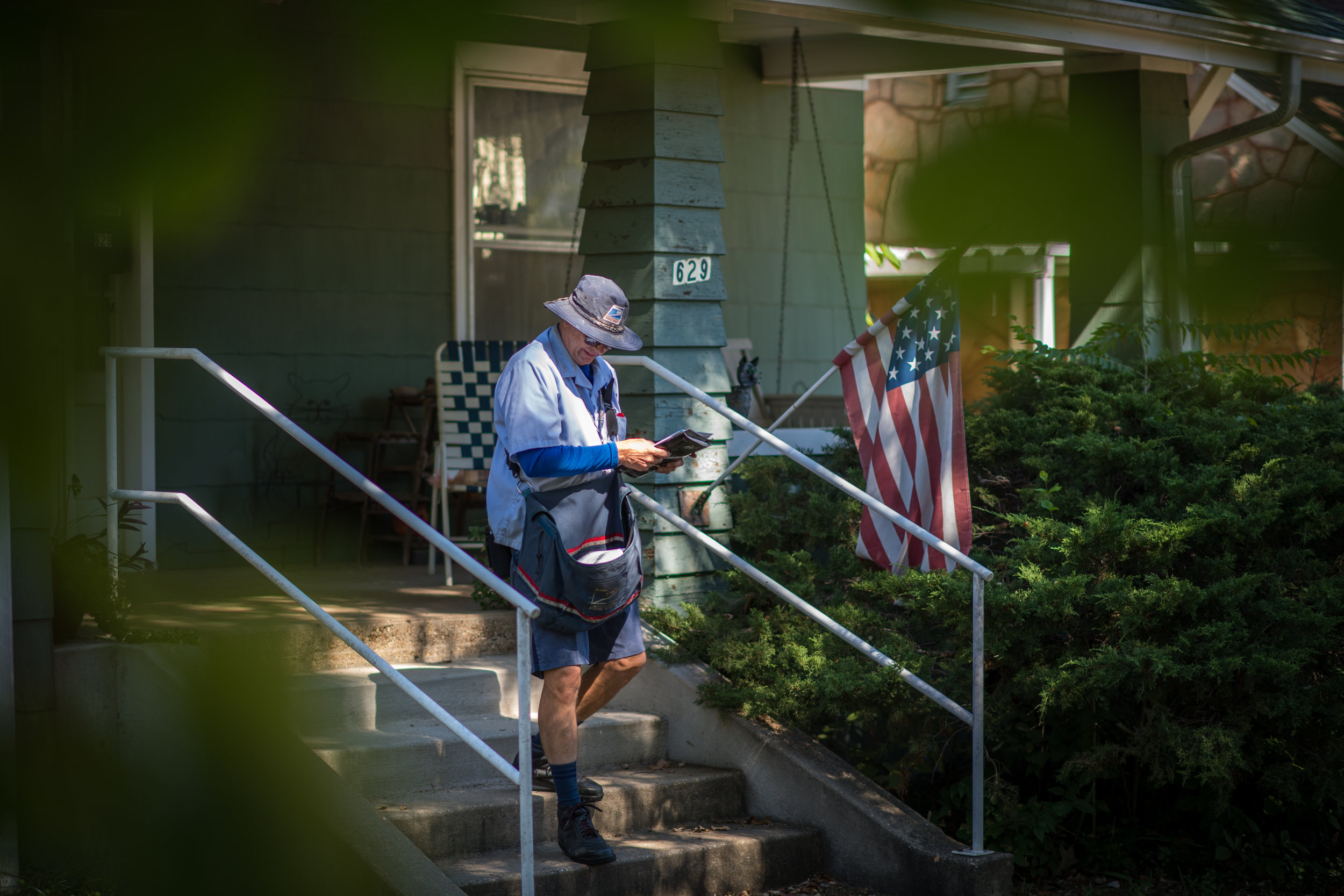  Greg delivering mail on his last week before retirement.&nbsp; 