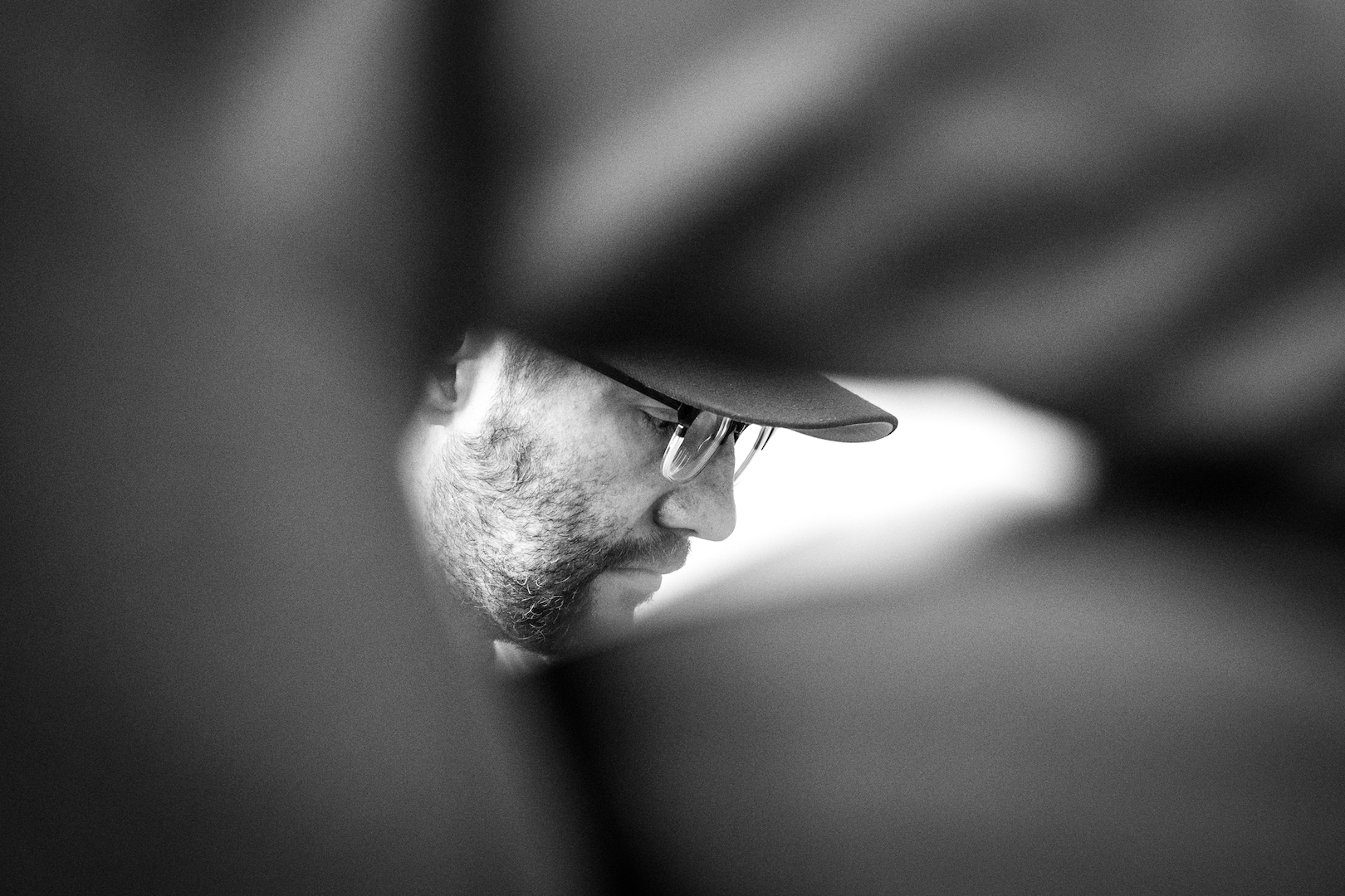  Mike plays the piano during a melodic intonation therapy session.  