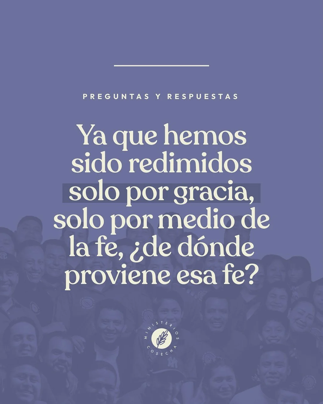 Ya que hemos sido redimidos solo por gracia, solo por medio de la fe, &iquest;de d&oacute;nde proviene esa fe? 
Todos los regalos que recibimos de Cristo los recibimos a trav&eacute;s del Esp&iacute;ritu Santo, incluyendo la fe misma.

&ldquo;Pero cu