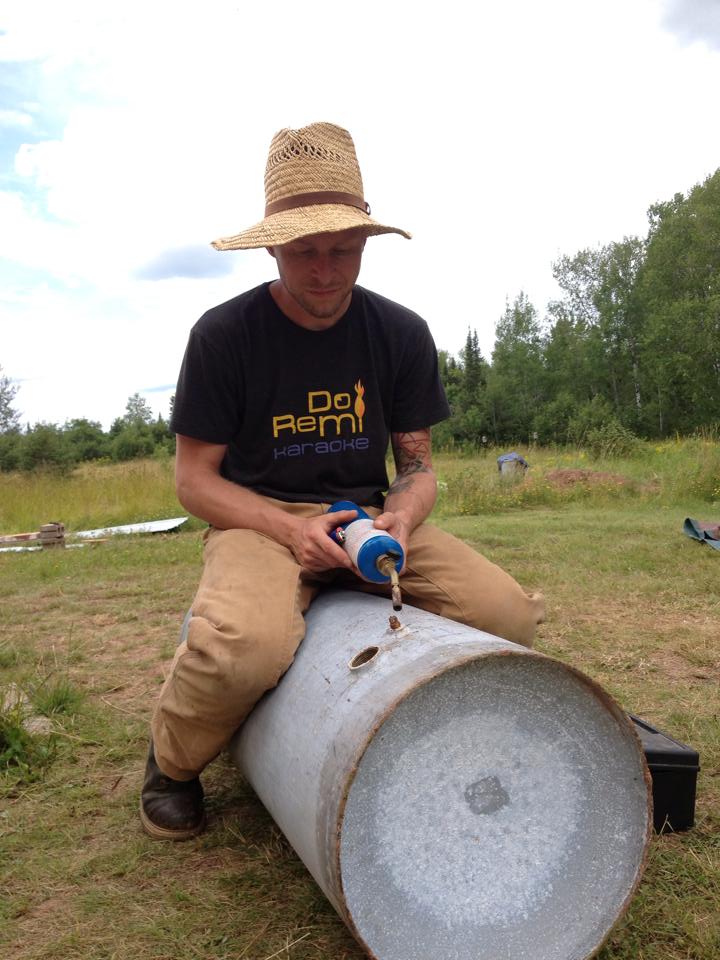 So we adapted an old water heater tank,