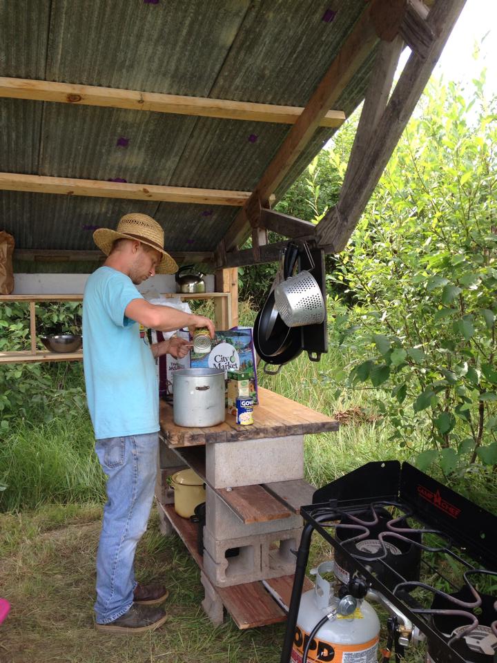 We cook with wood and propane stoves.