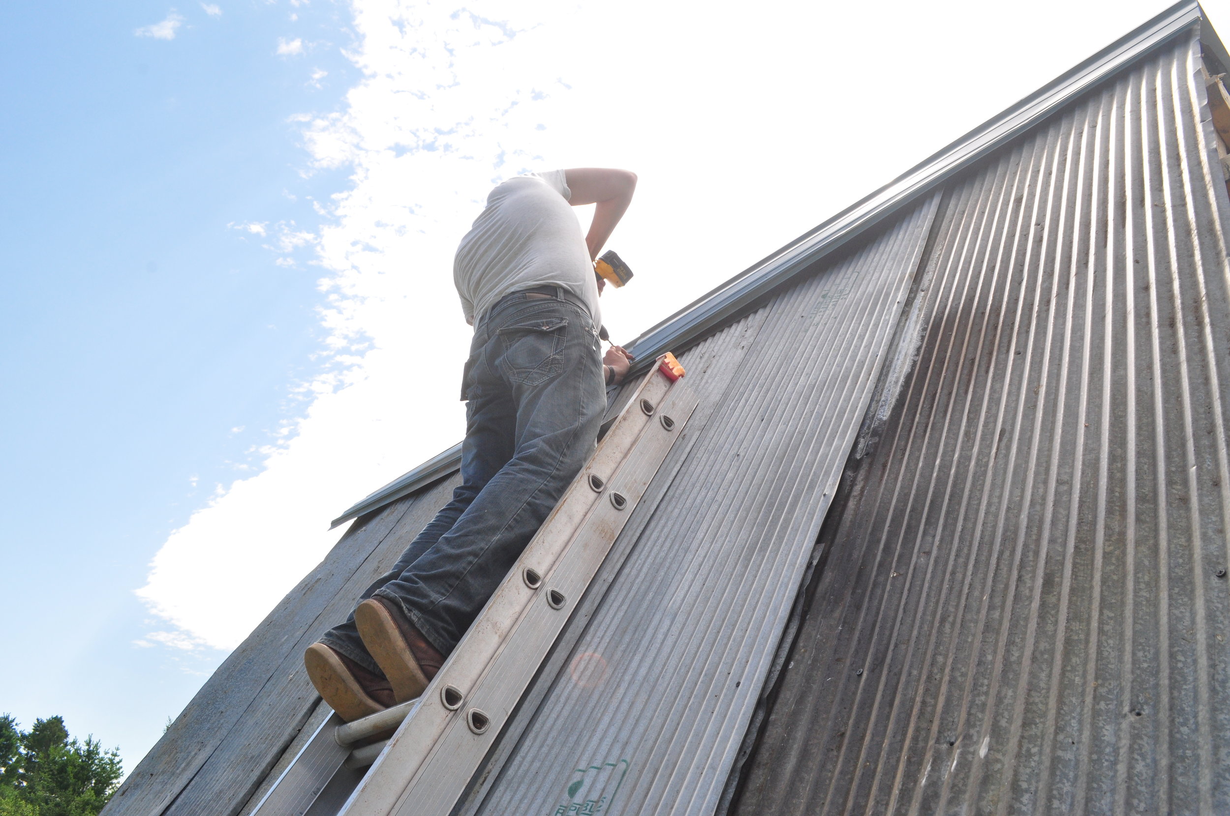 We used reclaimed barn siding for the roof,