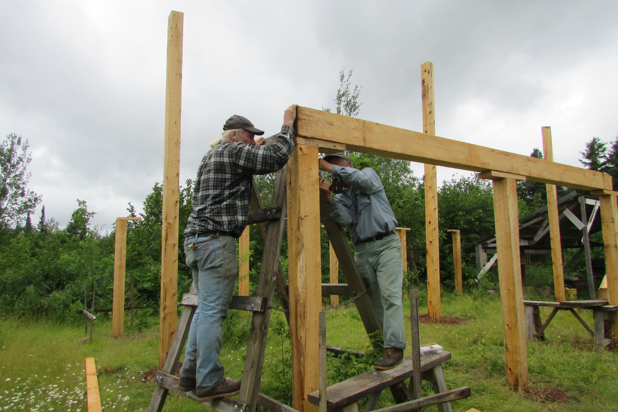 we're building a larger, permanent Fire Shed,