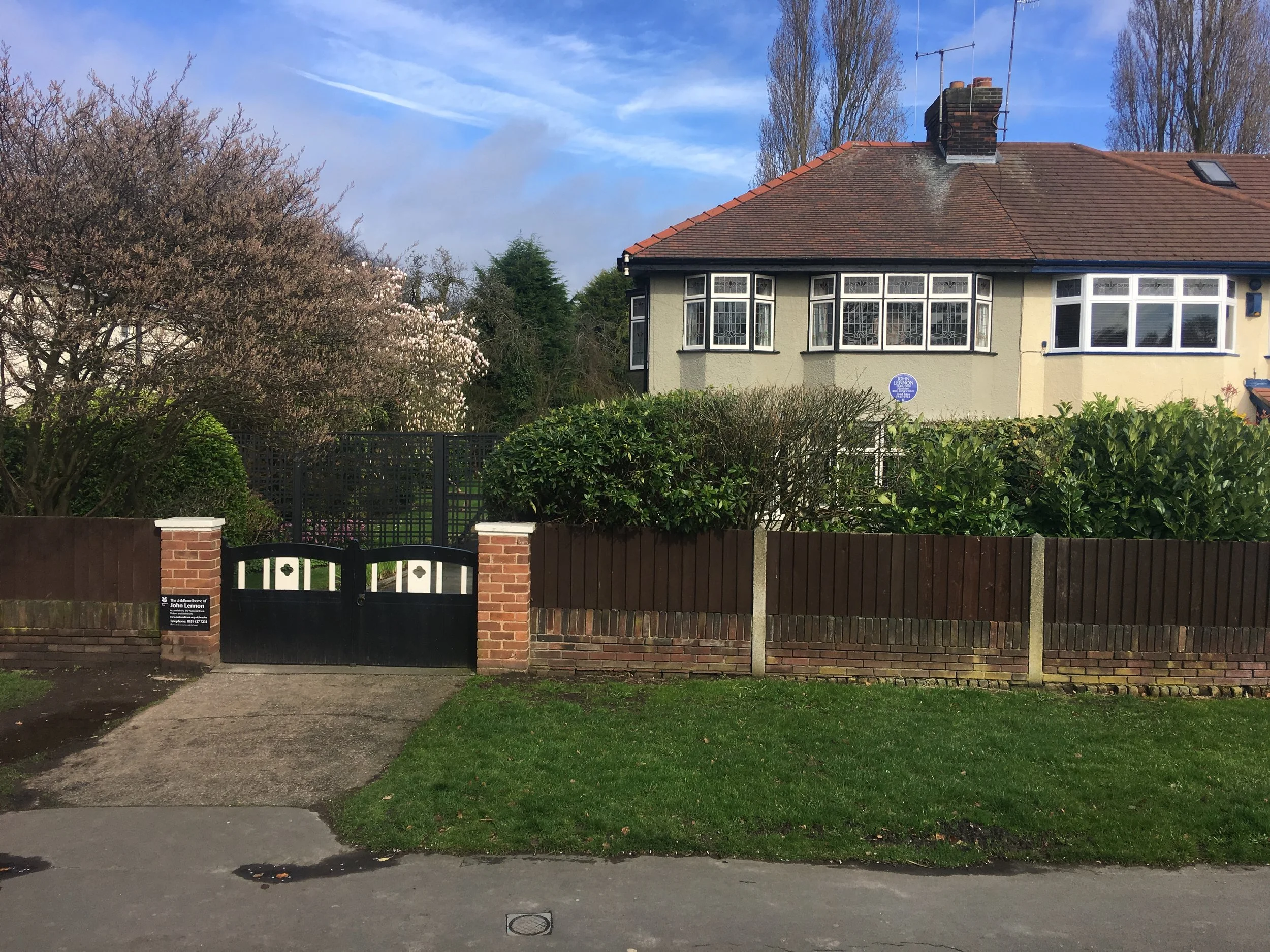 John Lennon and Paul McCarney used to play music on the porch of this, John's home as a teen.