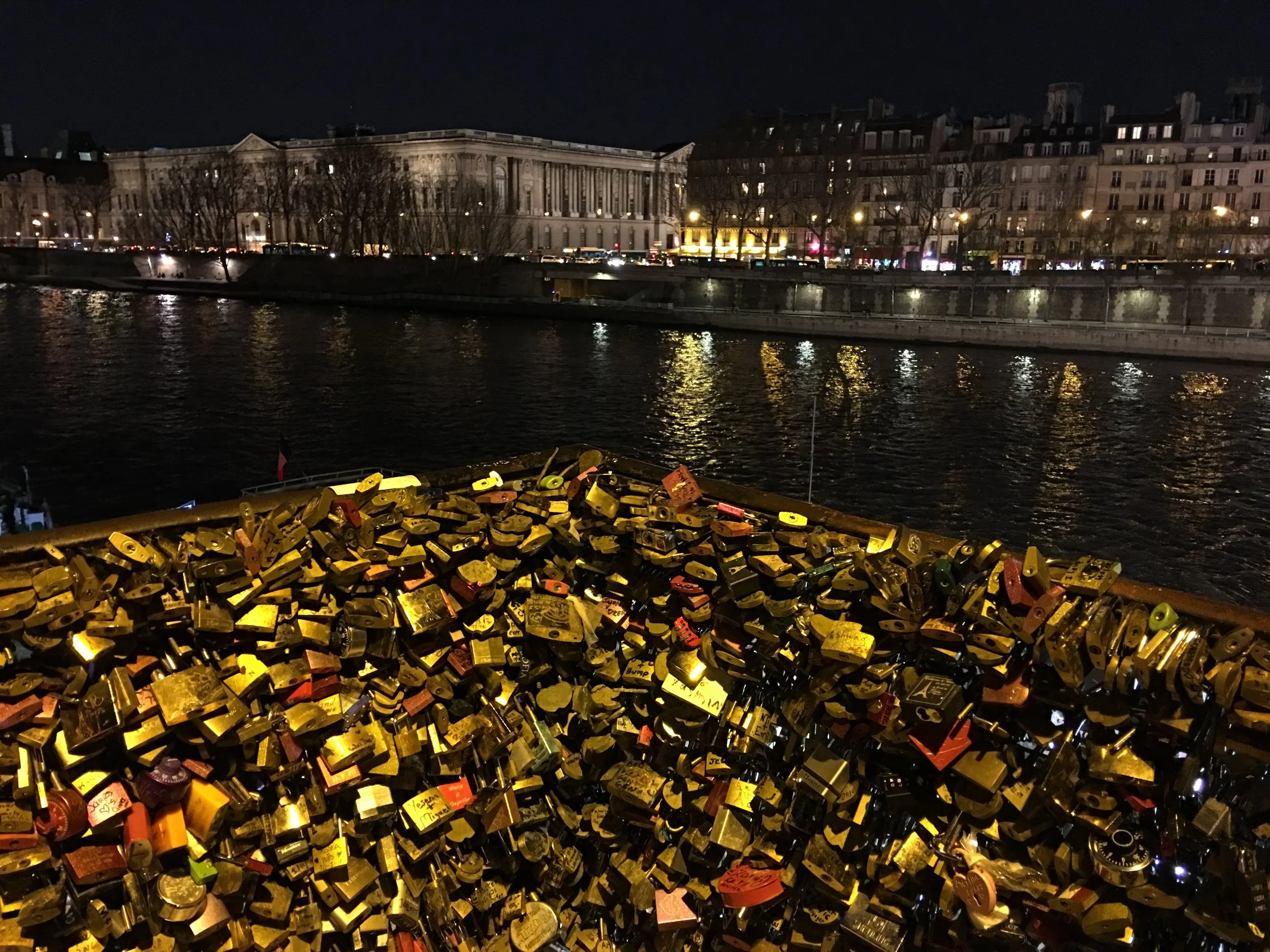 A whole pile of love cut from the Pont des Arts