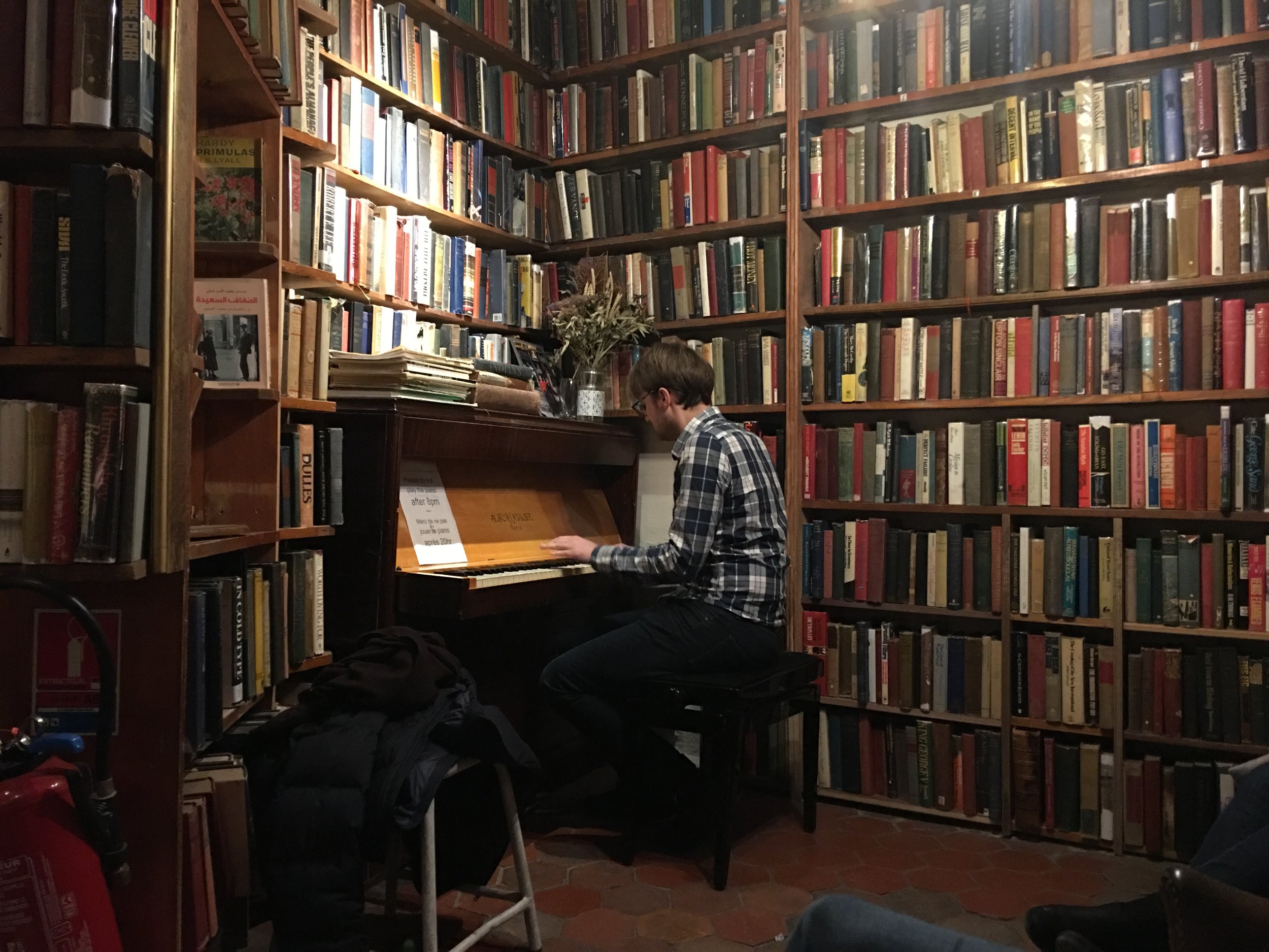 Hanging out at Shakespeare and Company.