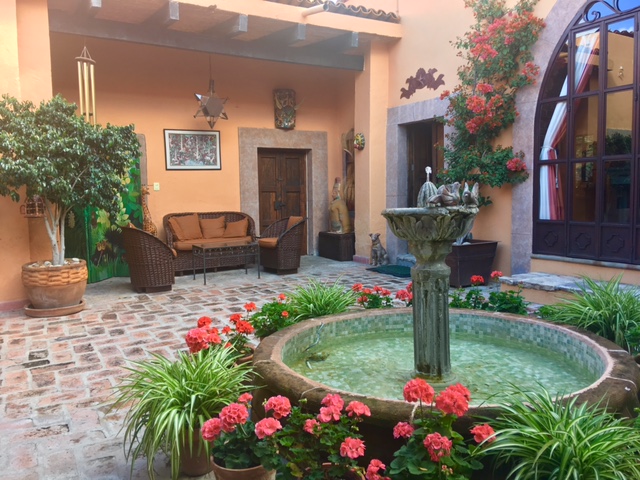 The garden at Casa Mandu where that glass of vino was shared.