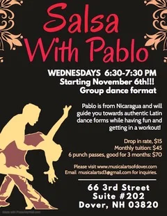"Salsa with Pablo" - Beginning Wednesday Nov. 6, 6:30-7:30pm