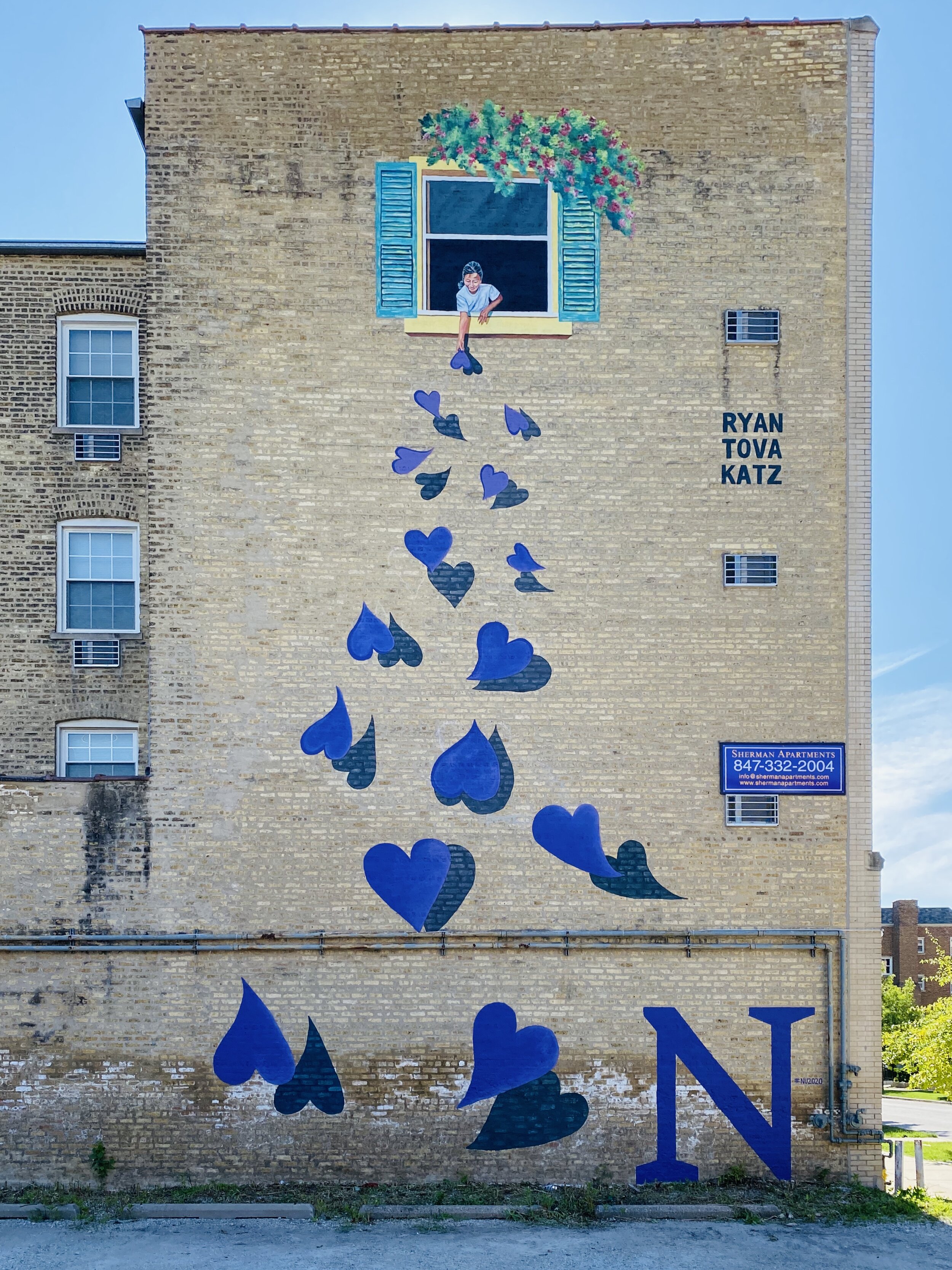 Purple Hearts Mural - Evanston IL -2020