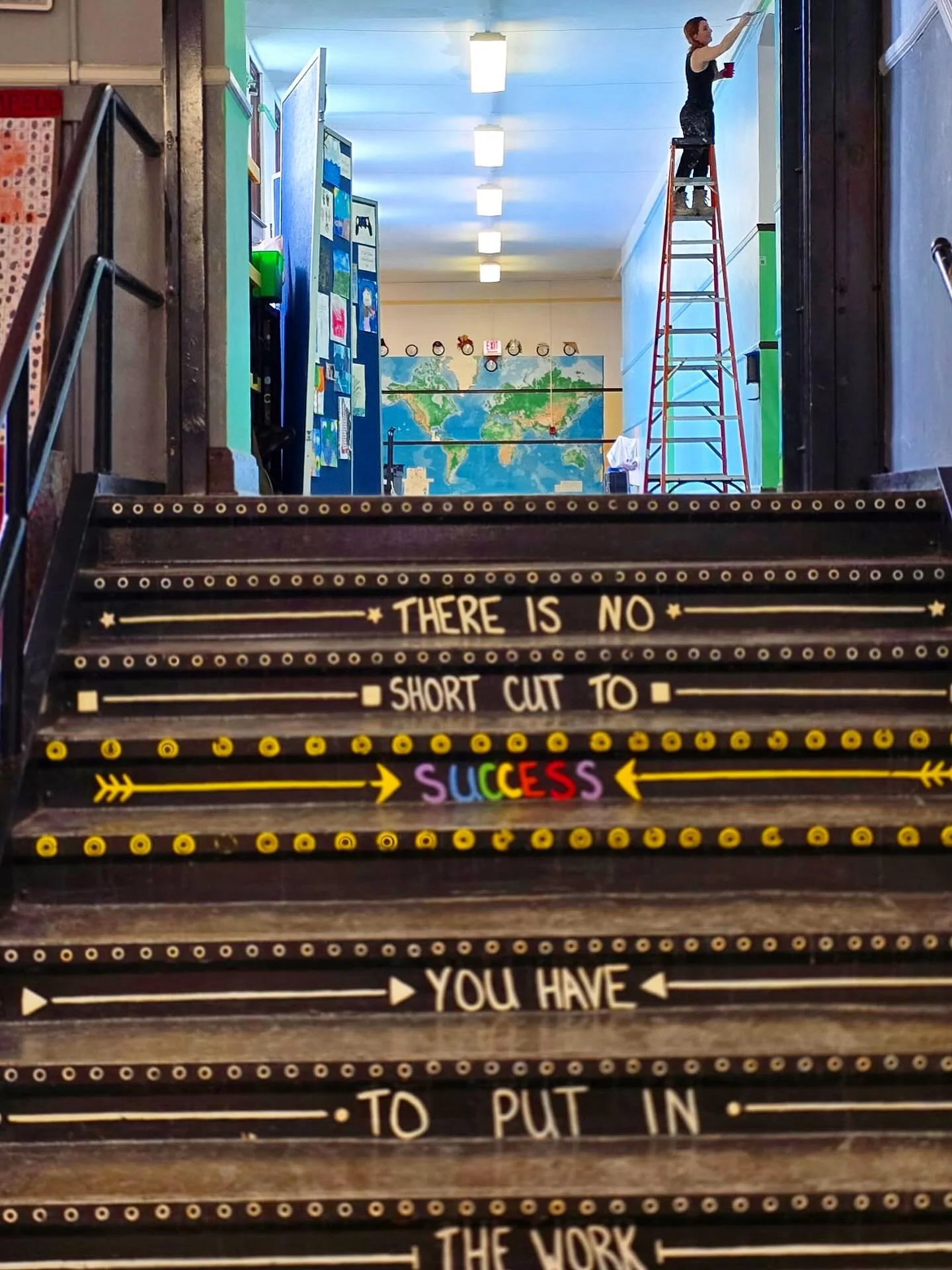 In process of painting a special mural at Nettelhorst Elementary @stallionsfirst and my heart is full ❤️ , and I can&rsquo;t wait to share the finished piece with you.

A huge thank you to @whoisreap for taking such beautiful photos today and documen