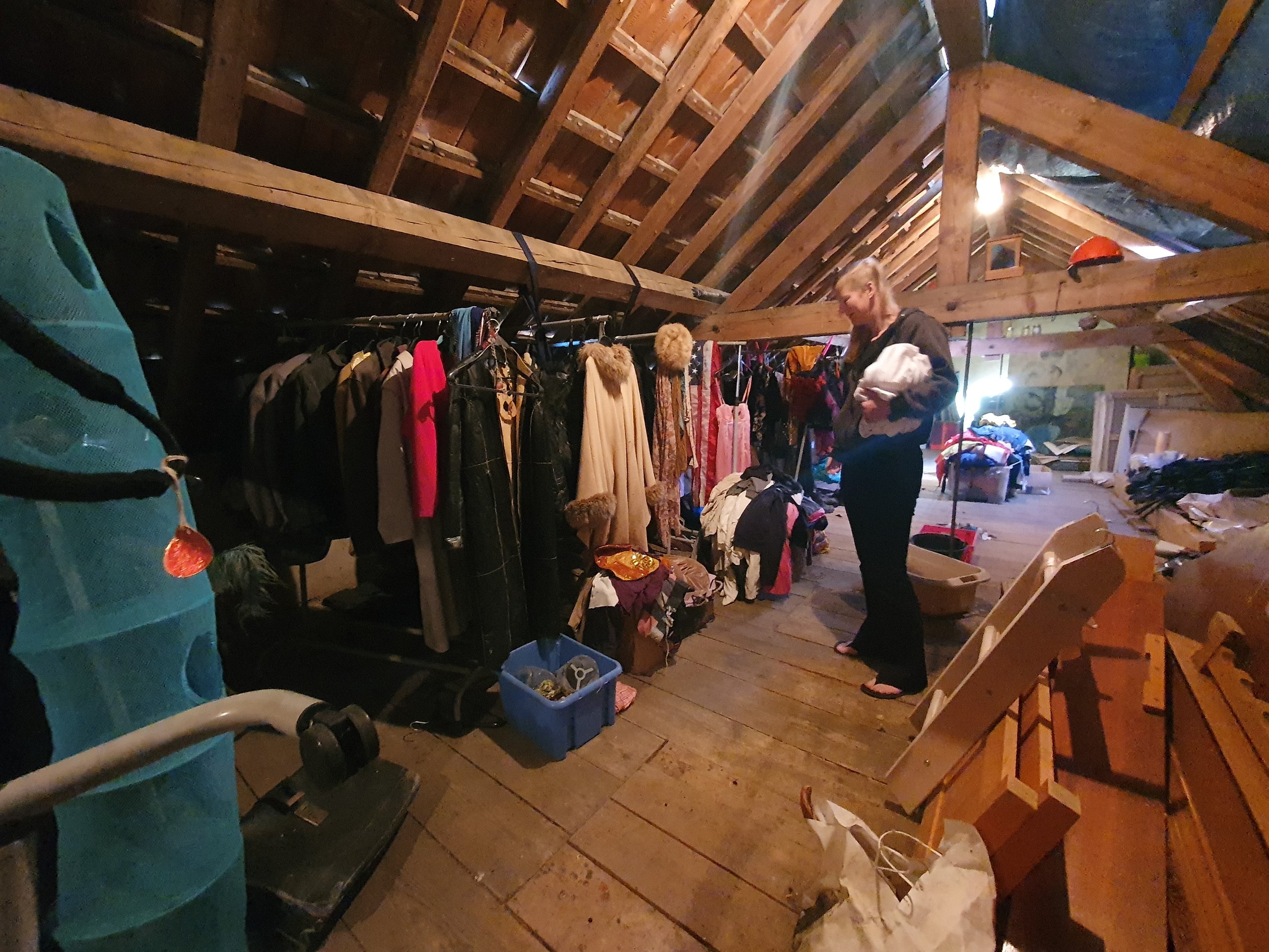 Attic with costumes and props