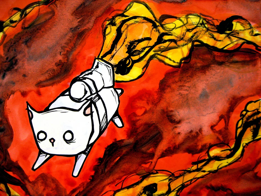 Peapod cat in a jetpack