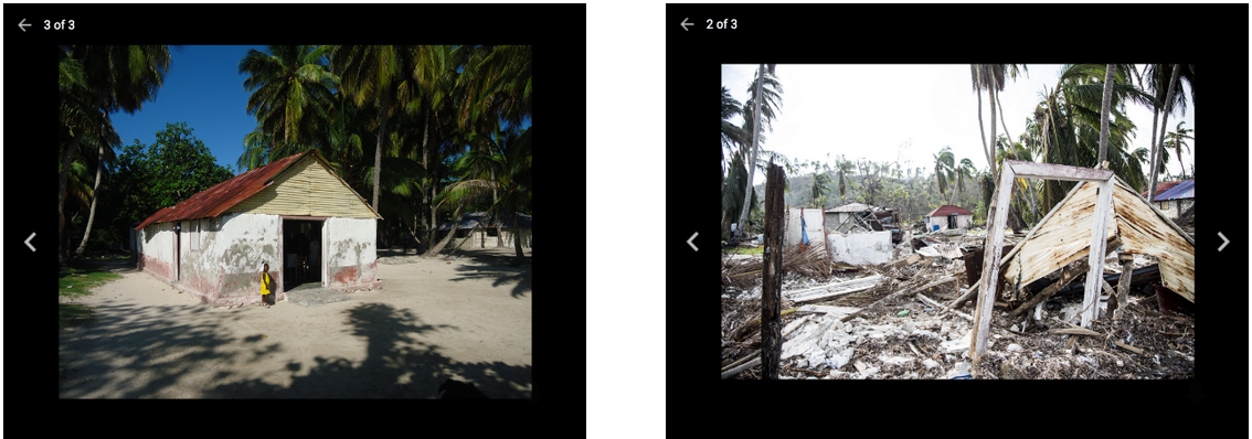This project shows the original church (on the left) as well as after the hurricane (right).