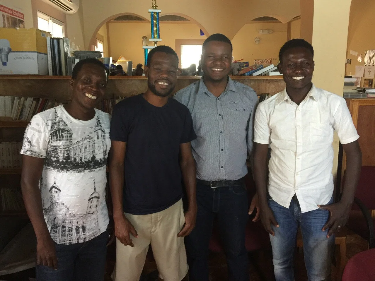 The Projects Committee (Junior is not pictured) from left to right: Wilfrid, Jude, Macala, Enel.