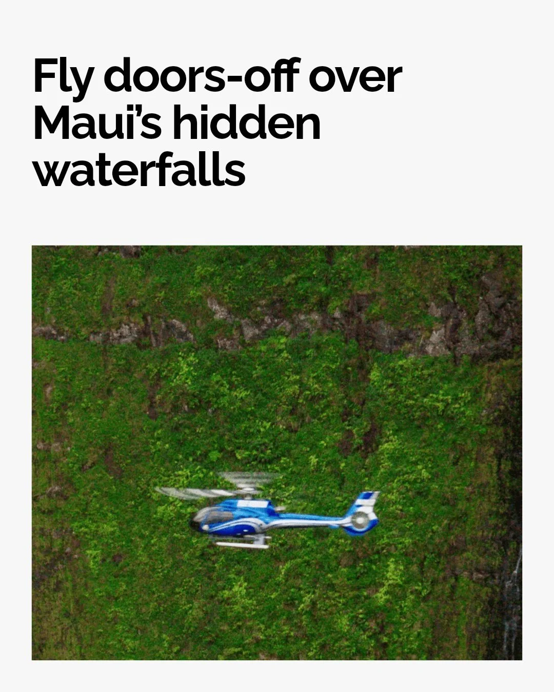 Explore Hawai&lsquo;i from sky to sea &mdash; a week full of adventure!

Swim in crystal-clear waters at Molokini Crater &amp; Turtle Town. Meet colorful marine life and make family memories that last forever.

Feel the breeze on the Air Maui doors-o