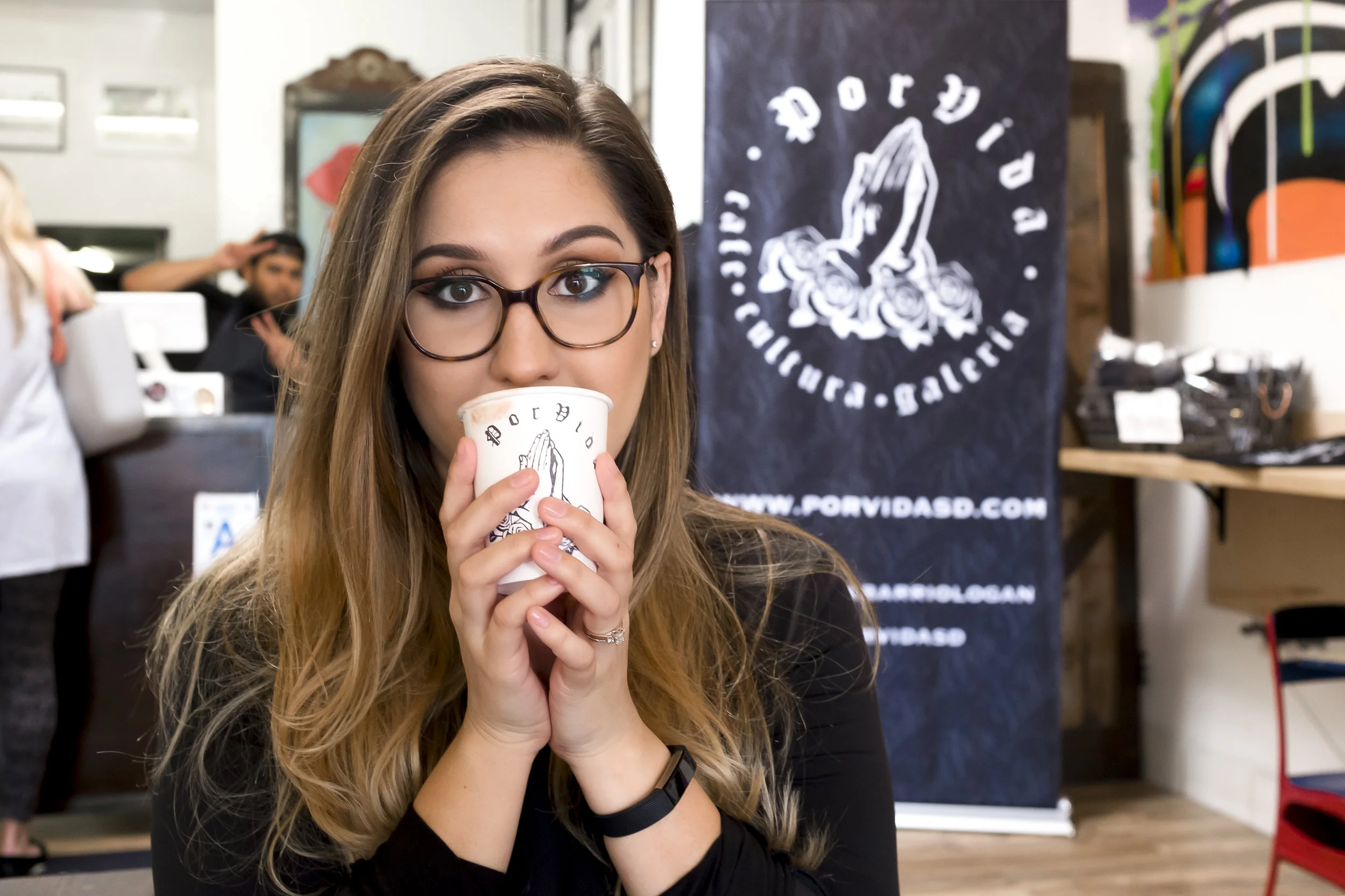 Latte? Check. Photobomb. Check.