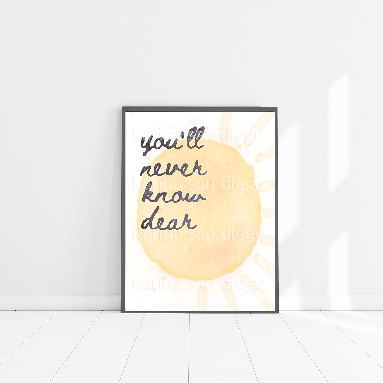 You Are My Sunshine Lyrics Nursery Digital Art Print 