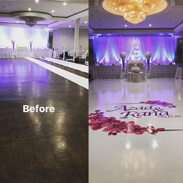 Before and after shot taken from one of today's floors. Contact @marquee.design for all your wedding needs!  info@marqueedesign.ca or 647-771-8007