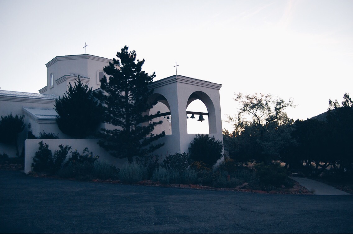 Spent my first night in the parking lot of this adorable little church!