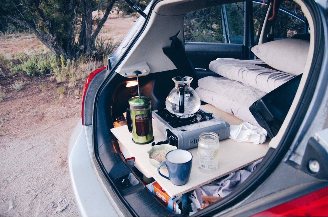 Breakfast in the camper-car