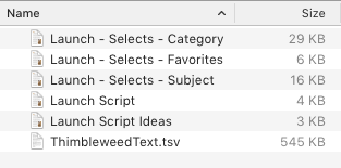 Look at the file sizes to get an idea of how much work it took to distill the dialogue down.