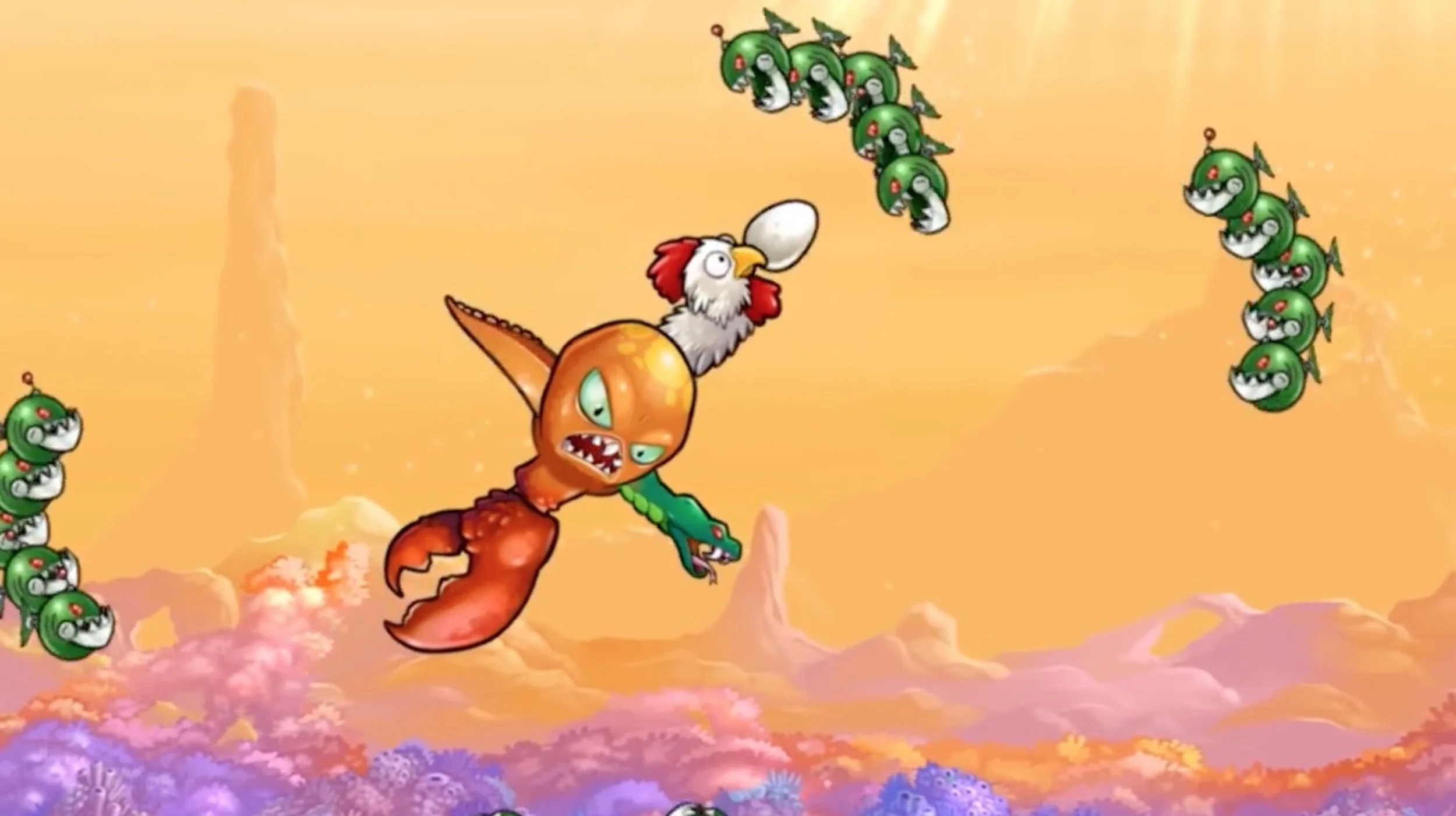 Earlier versions of this shot had other enemy types in it, but we re-captured it with only one enemy type for clarity.
