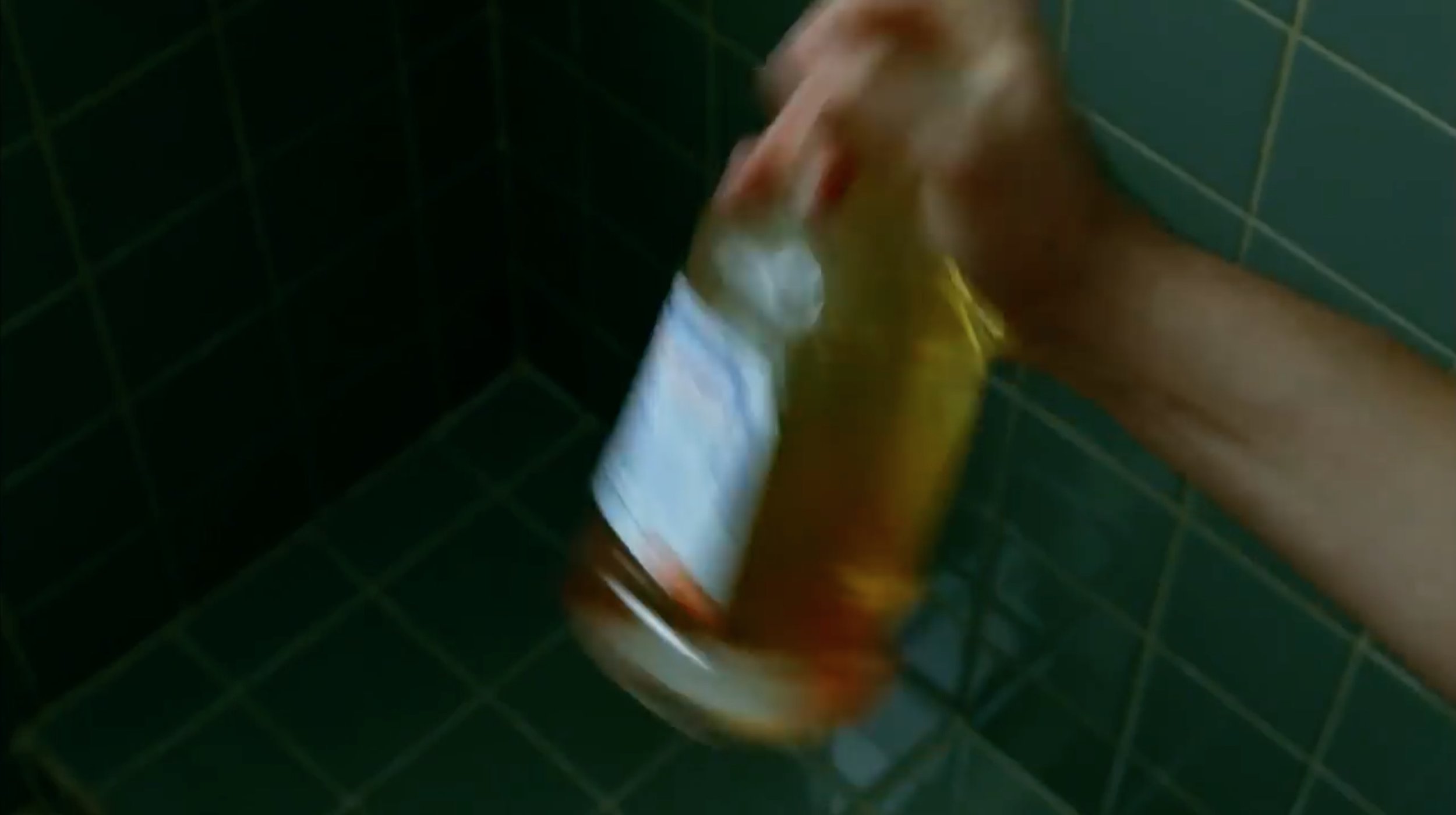 The act of shaking this bottle looks very intense when enhanced with sound design.