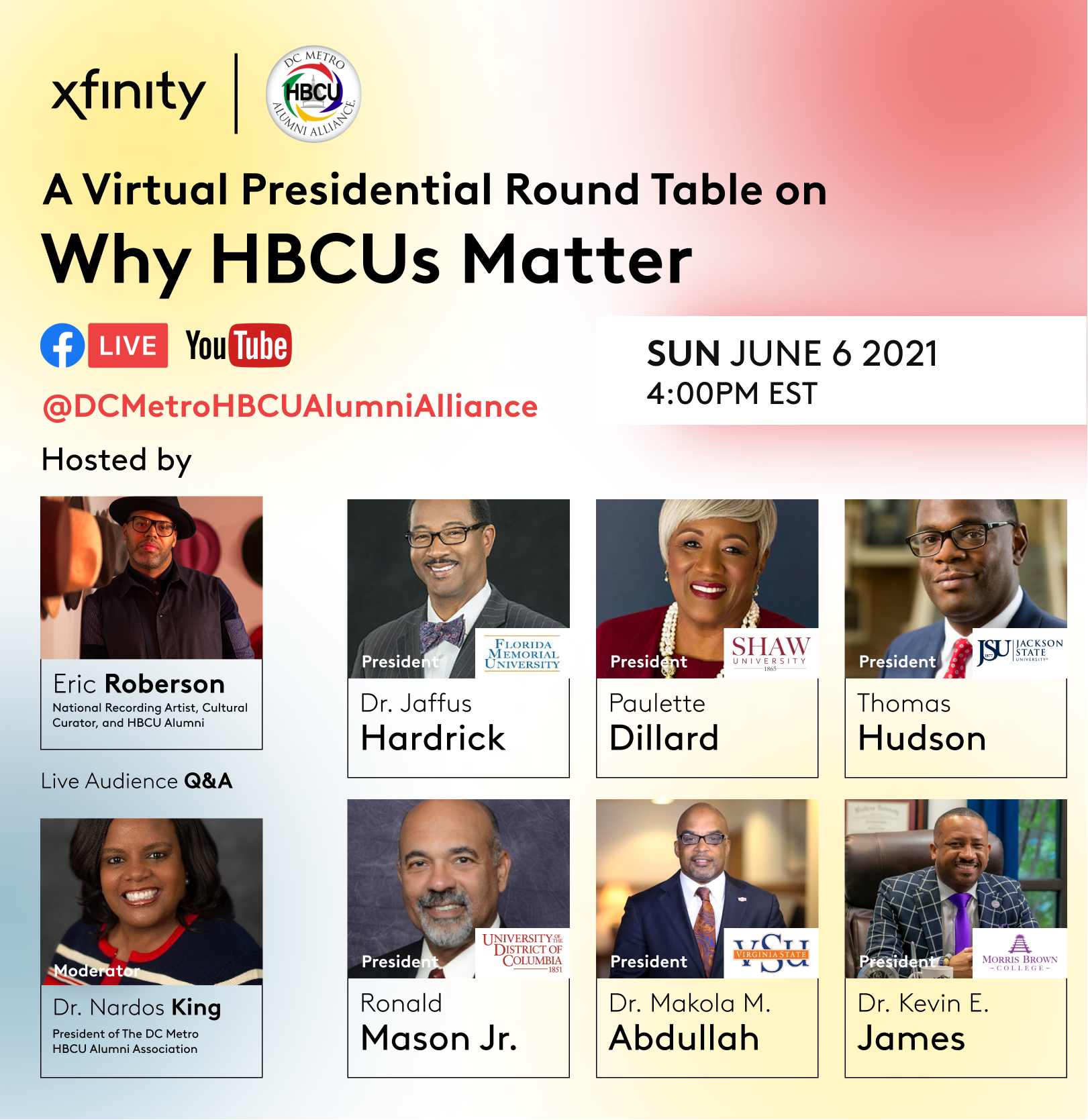DC Metro HBCU Alumni Alliance HBCU Presidential Round Table Presented by Xfinity