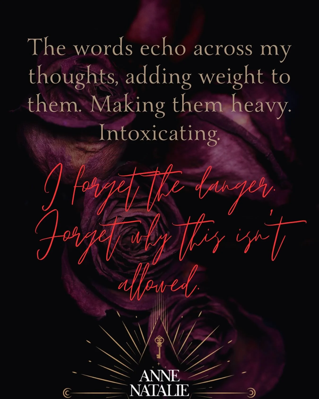 &ldquo;I lean into his touch, heat licking up my core. His lips brush my earlobe, the velvet timbre of his voice a caress against my synapses.&rdquo; -CHECKMATE by Anne Natalie

~~~~~

Checkmate is an adult enemies-to-lovers superhero/villain dark fa