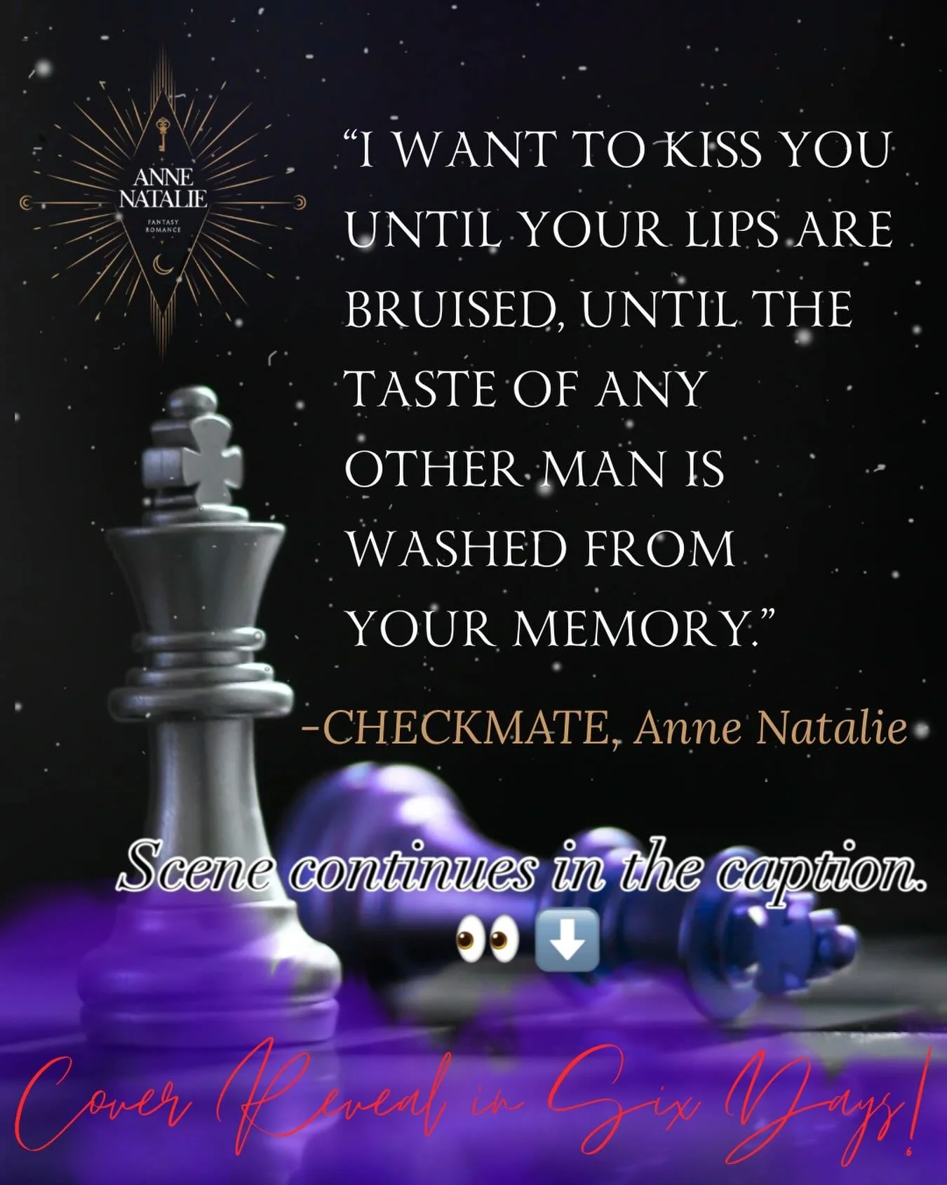 My mouth ghosts so lightly against hers that we barely touch and it&rsquo;s such a sharp contrast that she follows me hungrily until I tighten my grip and hold her in place once more.

&ldquo;I want to devour your sweet p~ssy until your juices cover 